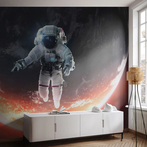 Selbstklebende Fototapete Deluxe Sticker - Kann ich noch eine Weile bleiben? - Astronaut, Kosmos, Kosmonaut - 200x140 cm