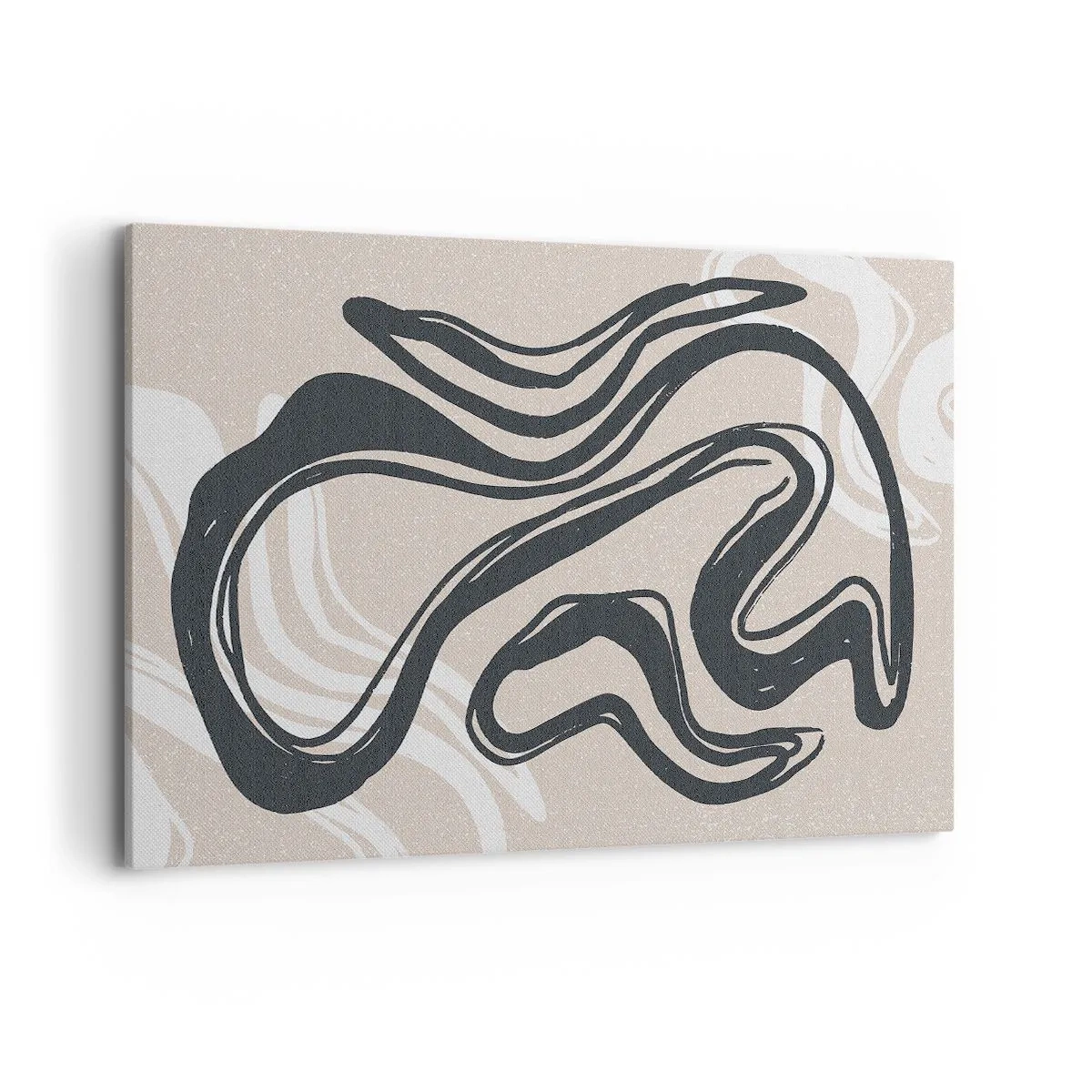 Bild auf Leinwand - Leinwandbild - Abstrakte Linien in dunklen Farbtönen auf beigem Hintergrund - 120x80cm - Vervielfachter Ausdruck - Moderne Wanddekoration für Wohnzimmer und Schlafzimmer ARTTOR
