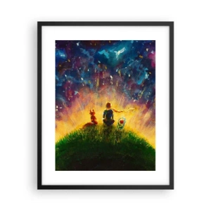 Poster in einem schwarzem Rahmen - Liebe und Freundschaft - die ganze Welt - 40x50 cm