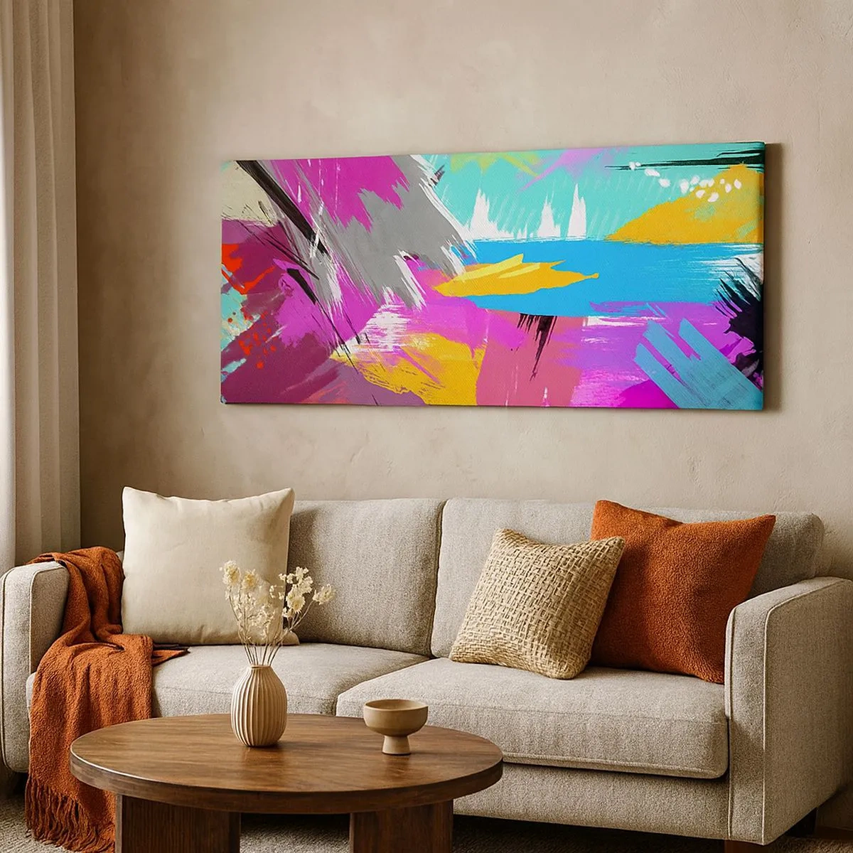 Bild auf Leinwand - Leinwandbild - Und nochmal und nochmal und nochmal wieder - 100x40 cm