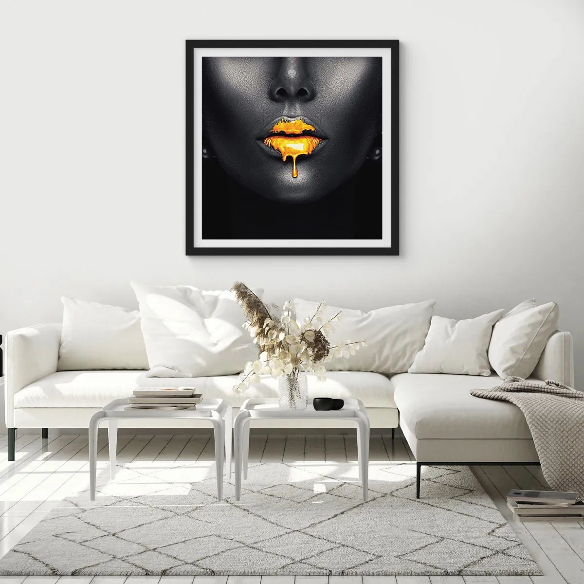 Poster in einem schwarzem Rahmen - Goldmaul - 30x30 cm