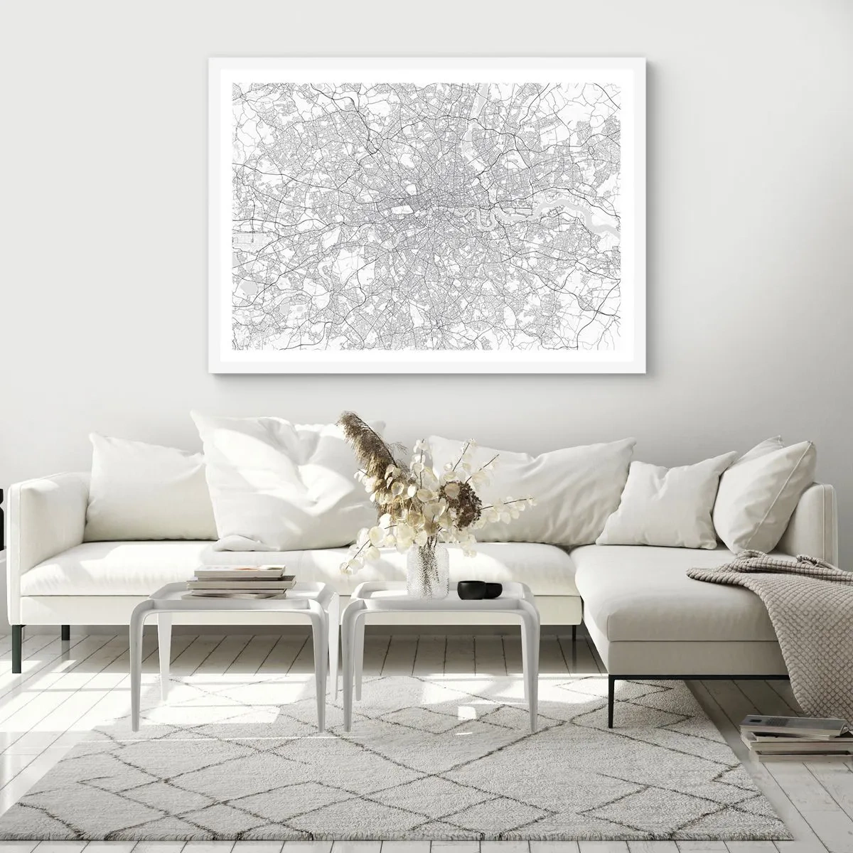 Poster in einem weißen Rahmen - Karte des Labyrinths von London - 40x30 cm