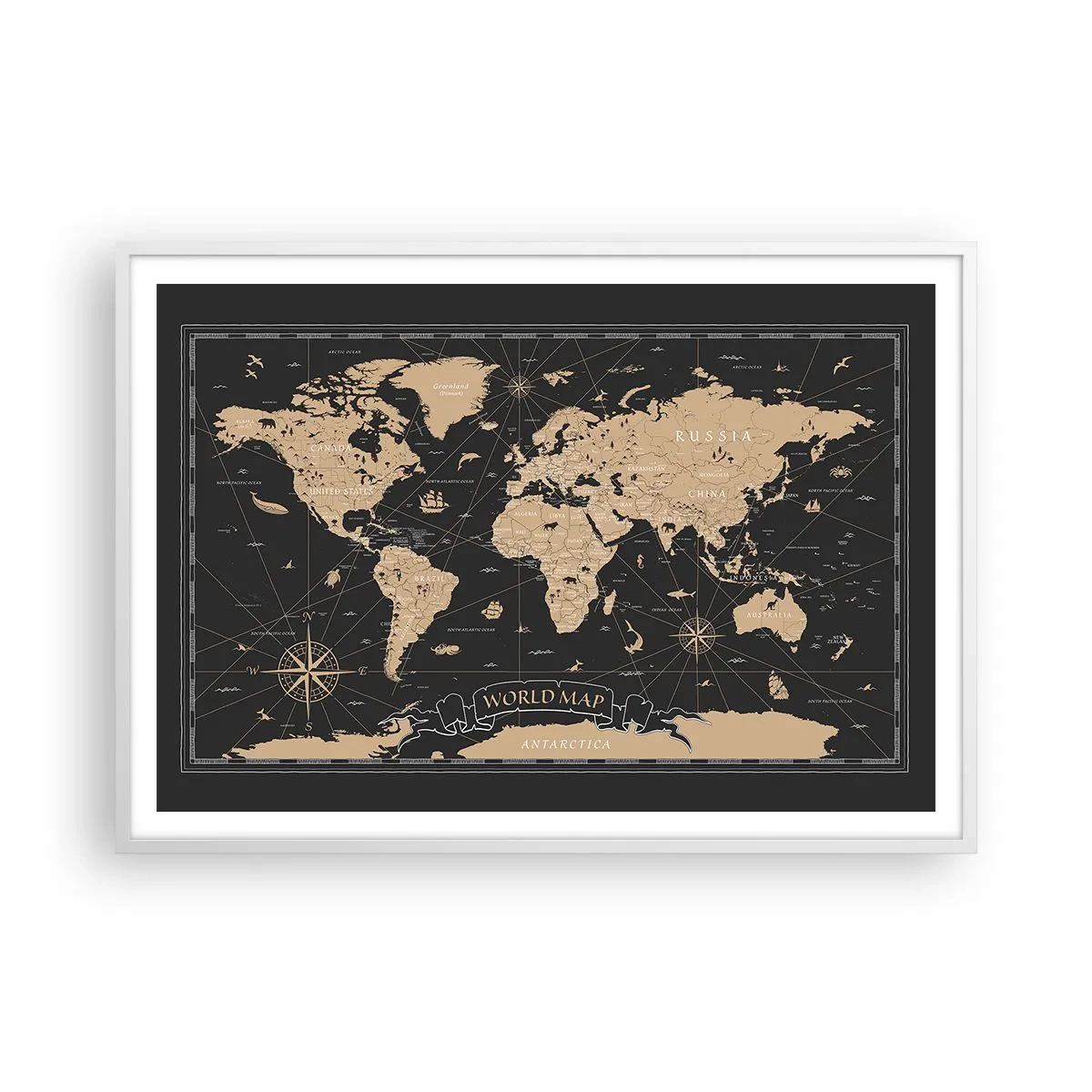 Poster in einem weißen Rahmen - Die Grenzen meiner Welt - 100x70 cm
