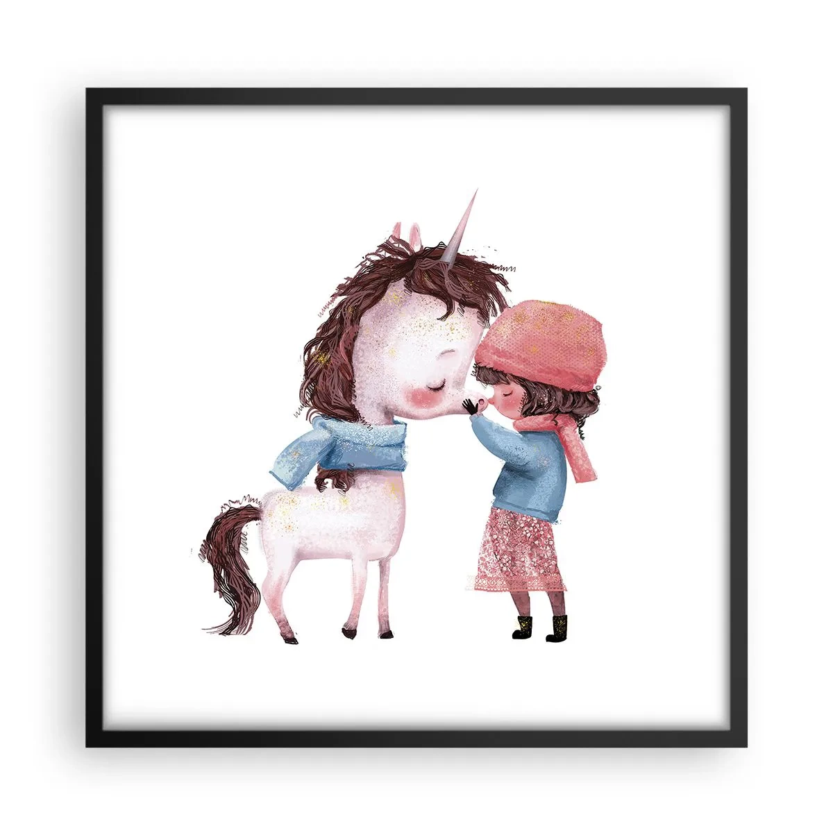 Poster in einem schwarzem Rahmen - Ein Wintermärchen - 50x50 cm