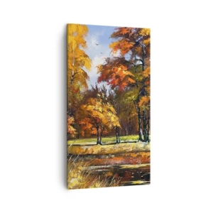 Bild auf Leinwand - Leinwandbild - Landschaft in Gold und Bronze - 45x80 cm
