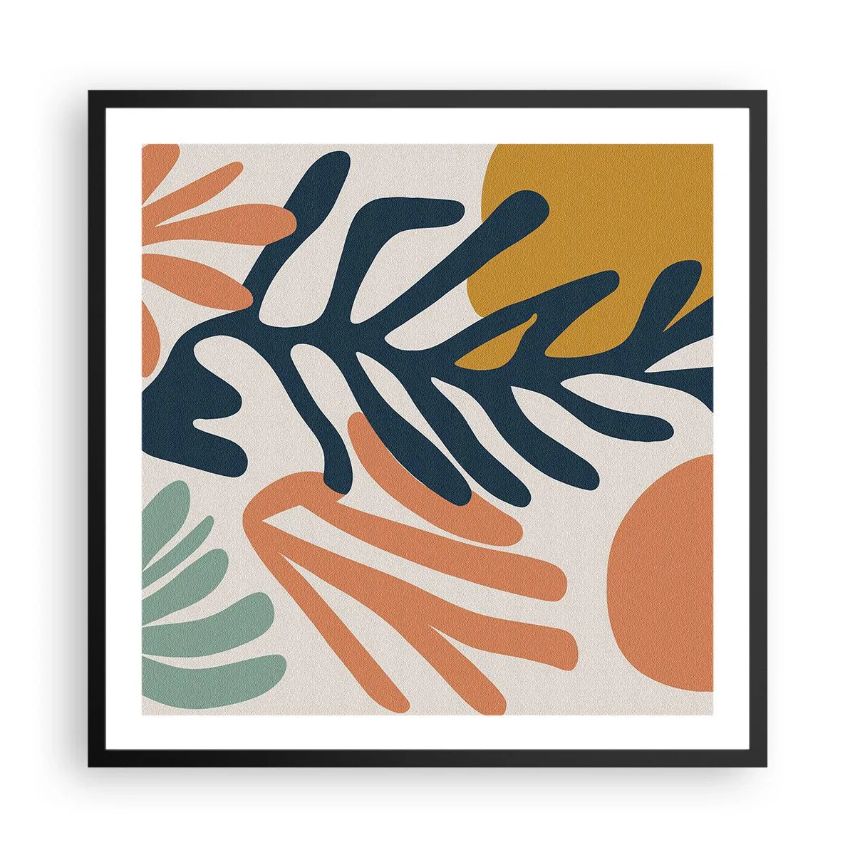 Poster in einem schwarzem Rahmen - Korallenmeere - 60x60 cm