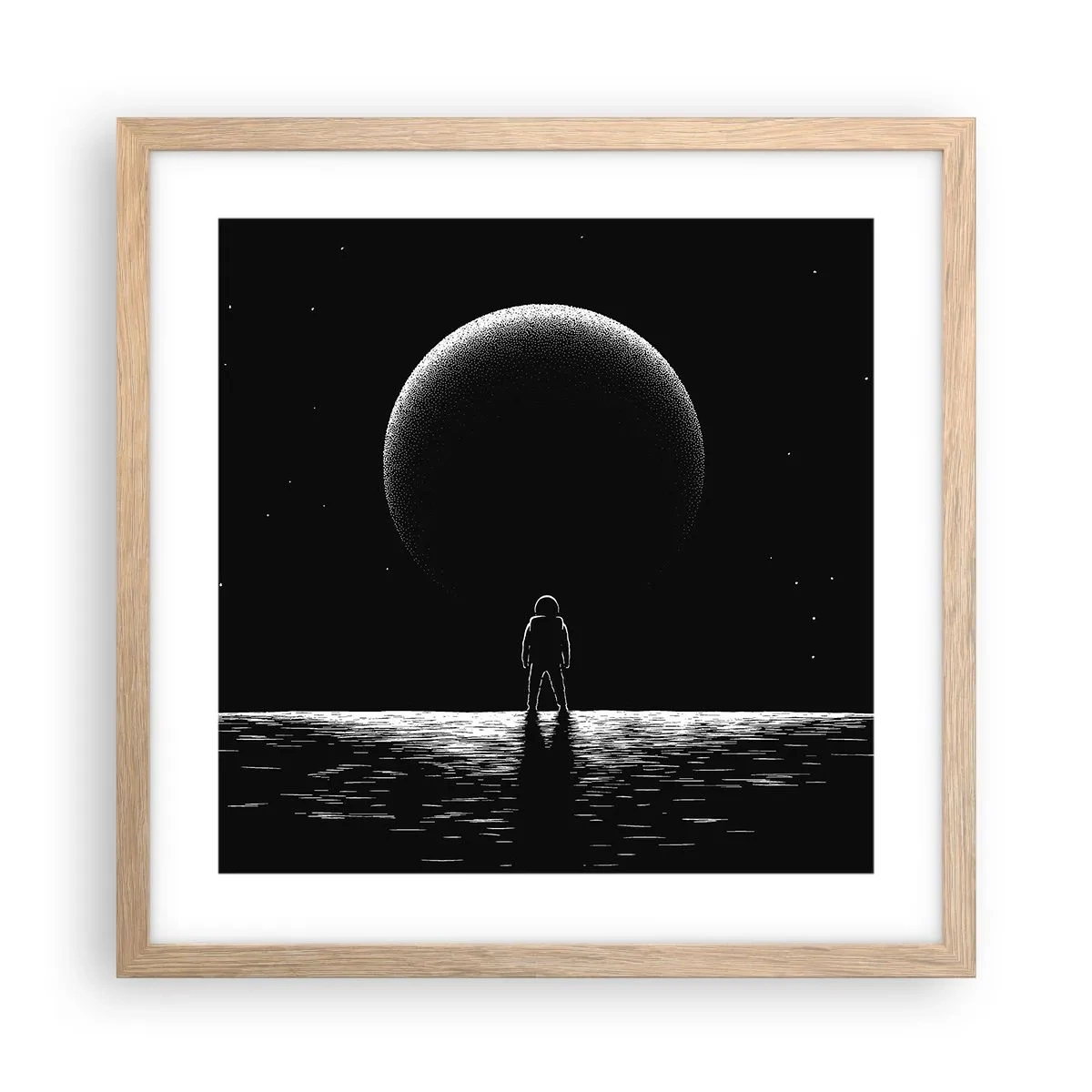 Poster in einem Rahmen aus heller Eiche - Angesicht zu Angesicht - 40x40 cm