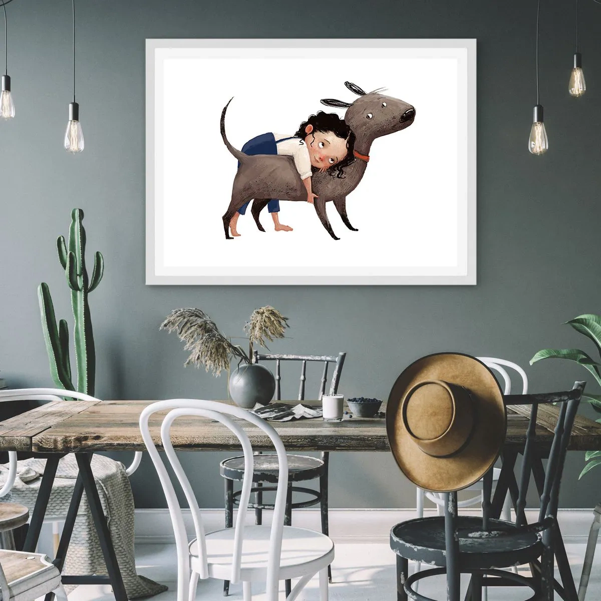 Poster in einem weißen Rahmen - Beste Freunde - 70x50 cm