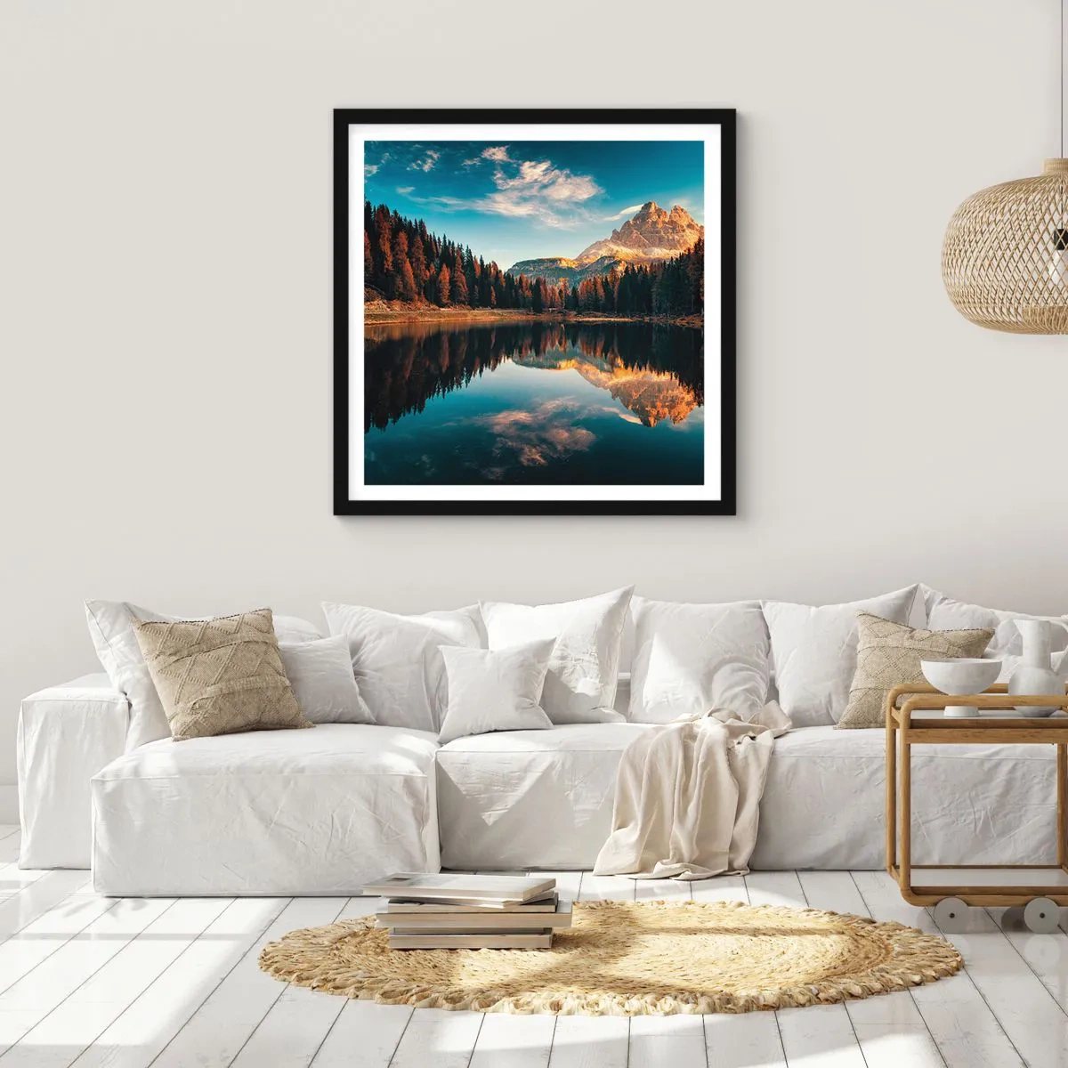 Poster in einem schwarzem Rahmen - Doppelte Landschaft - 30x30 cm