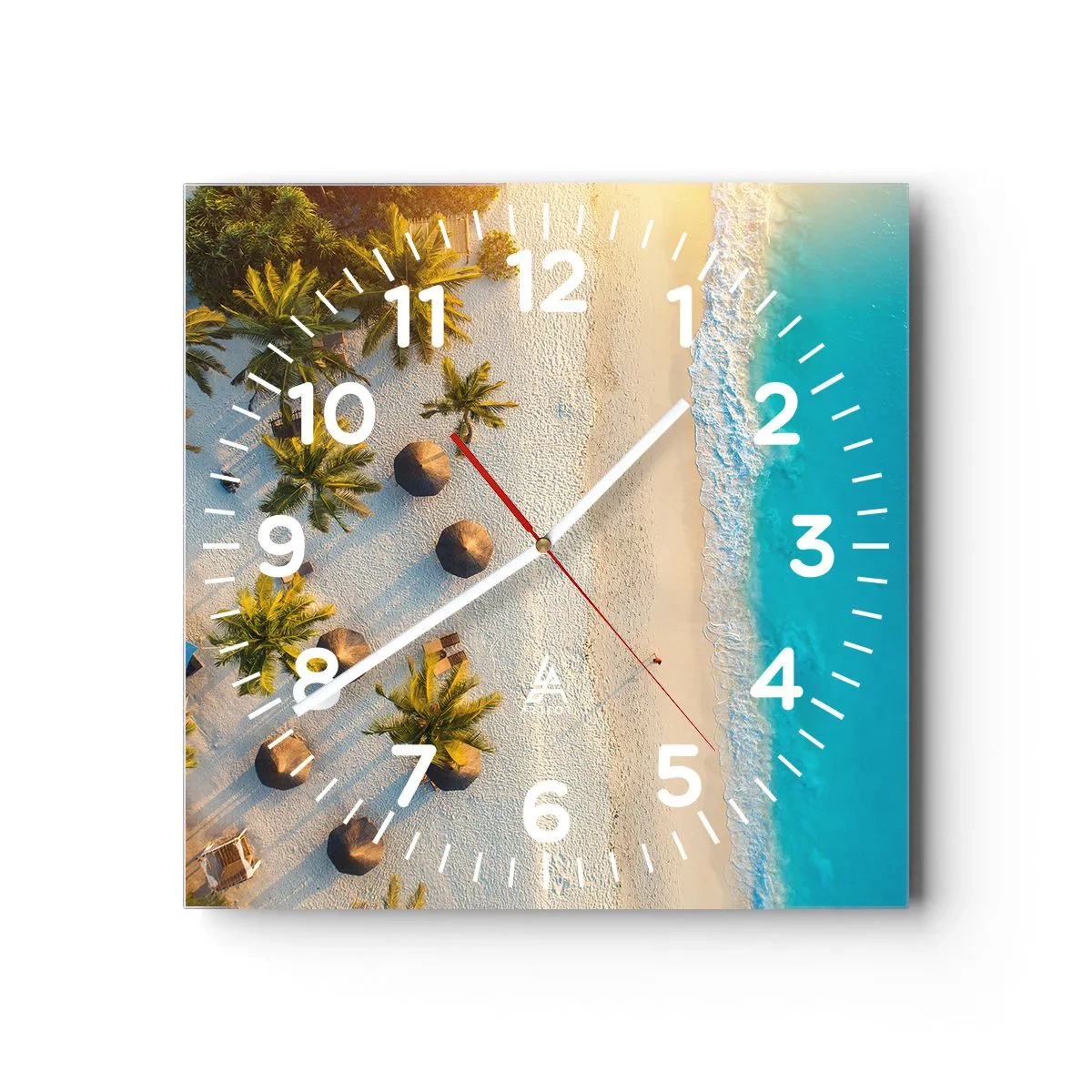 Wanduhr - Glasuhr - Willkommen im Paradies - 30x30 cm
