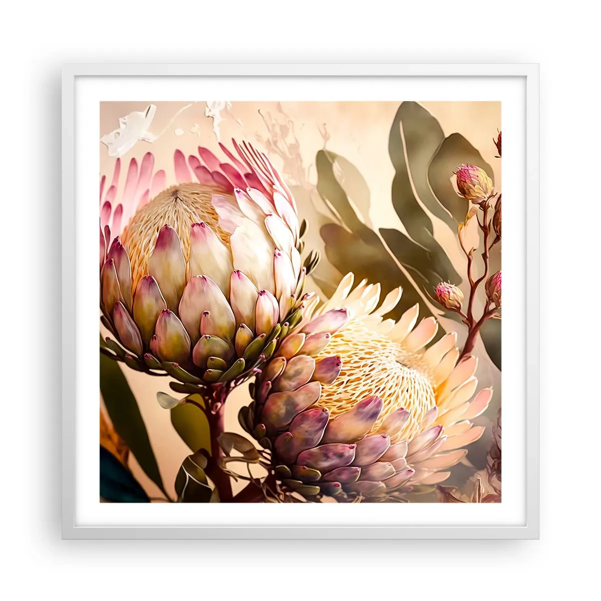 Poster in einem weißen Rahmen - Zärtlich umarmt - 60x60 cm