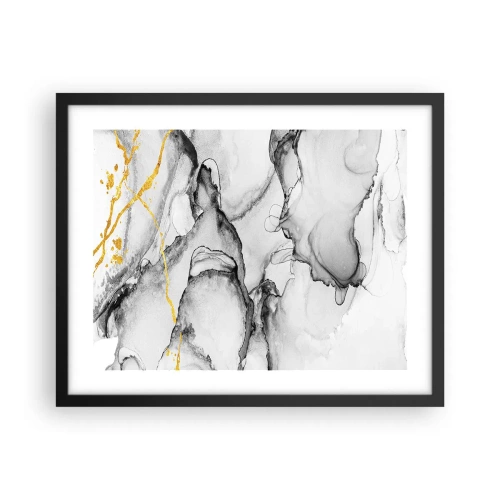 Poster in einem schwarzem Rahmen - Komposition mit Goldmotiv - 50x40 cm