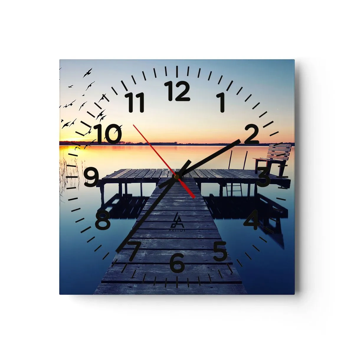 Wanduhr - Glasuhr - Das war ein guter Tag - 40x40 cm