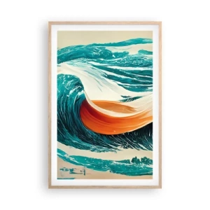 Poster in einem Rahmen aus heller Eiche - Traum eines Surfers - 61x91 cm