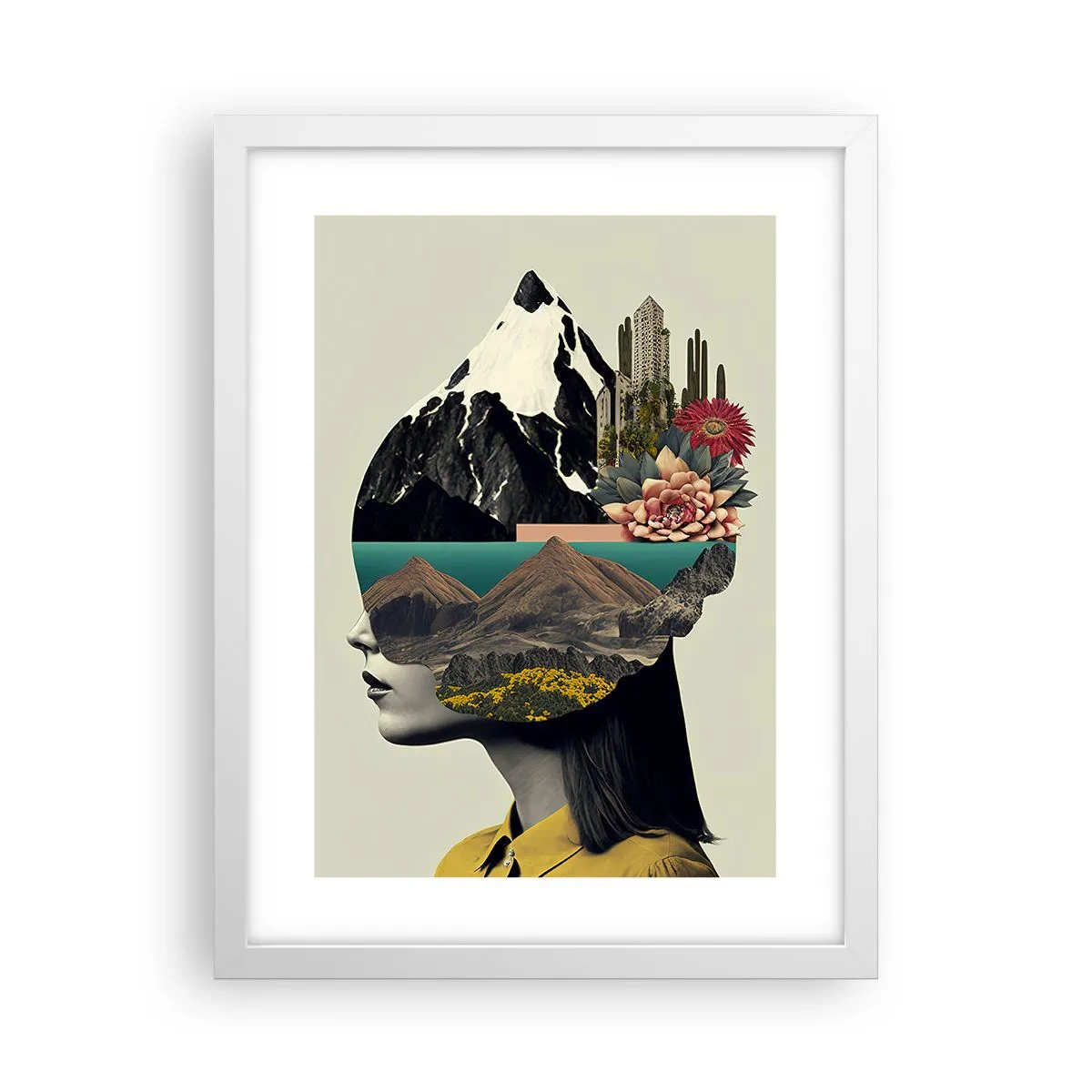 Poster in einem weißen Rahmen - Frau – bleibt immer ein Geheimnis - 30x40 cm