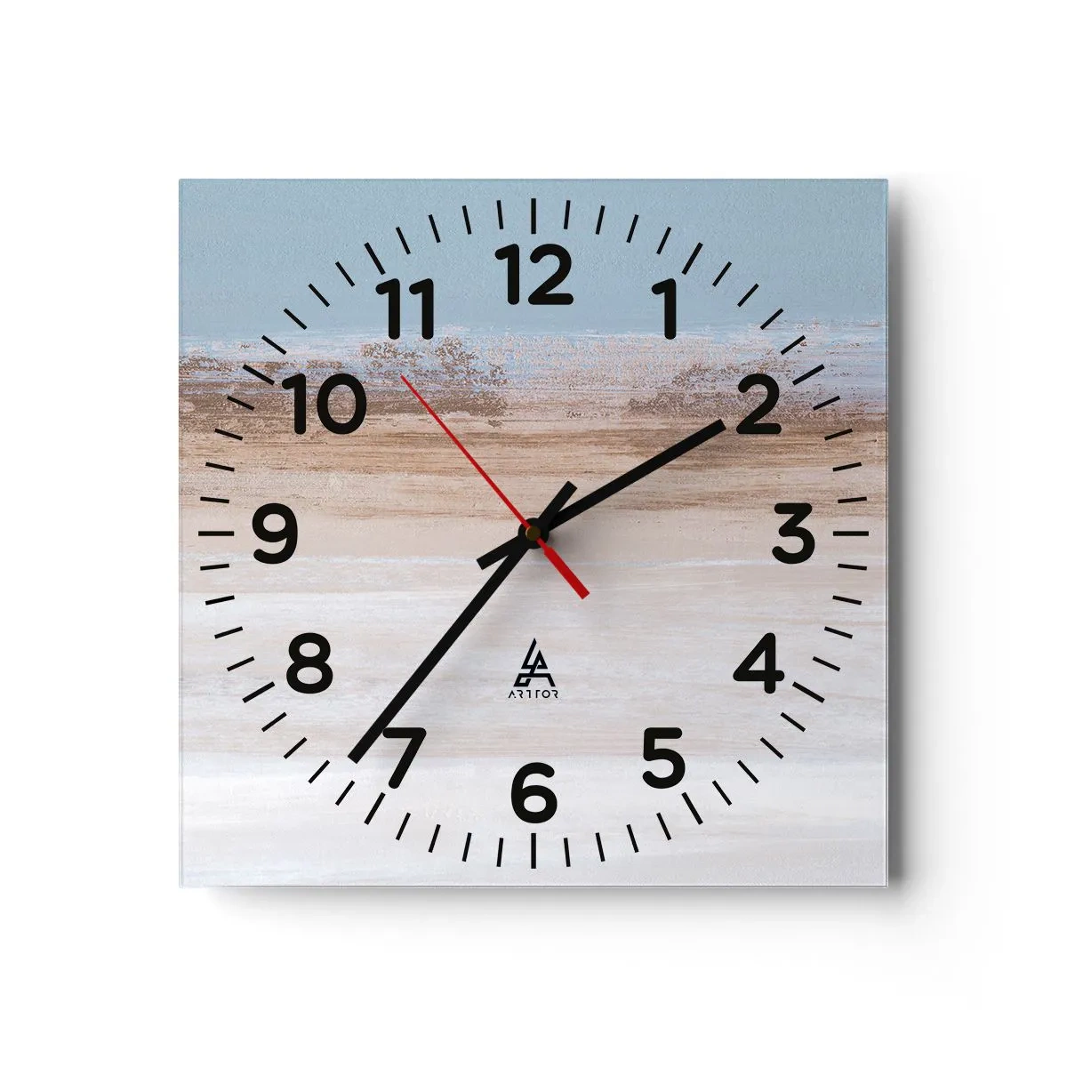 Wanduhr - Glasuhr - Mehrdeutige Landschaft - 40x40 cm