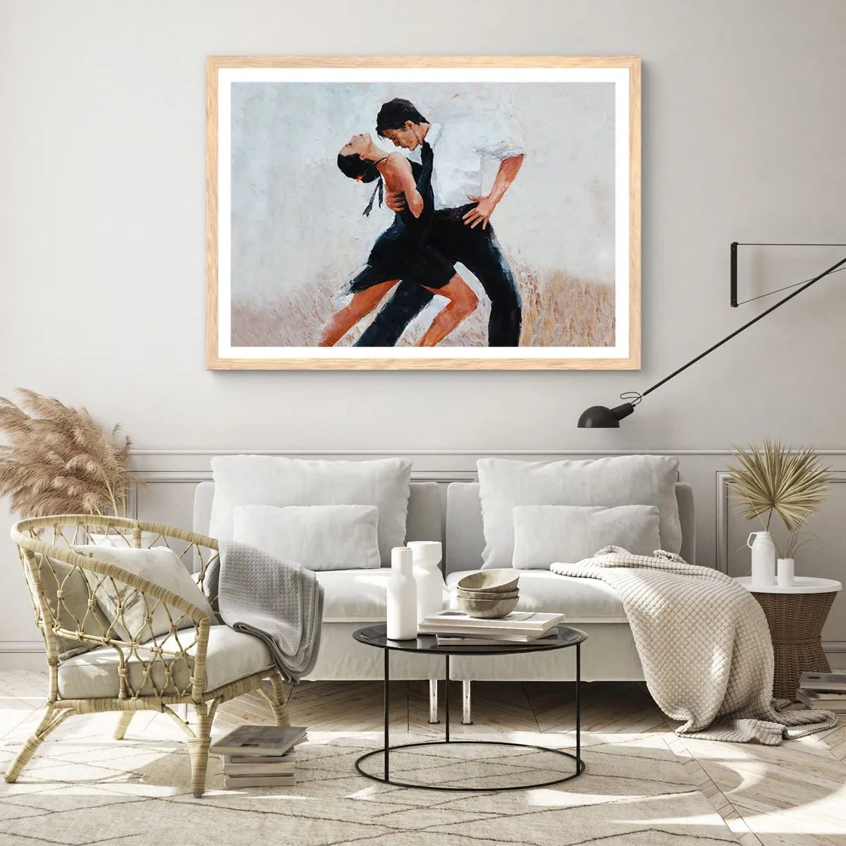 Poster in einem Rahmen aus heller Eiche - Tango meiner Träume und Träume - 70x50 cm