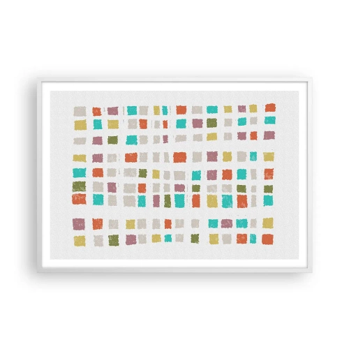 Poster in einem weißen Rahmen - Unbekanntes Spiel - 100x70 cm