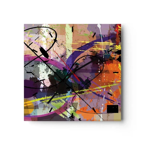 Wanduhr - Glasuhr - Du kannst geradeaus oder umhergehen - 40x40 cm