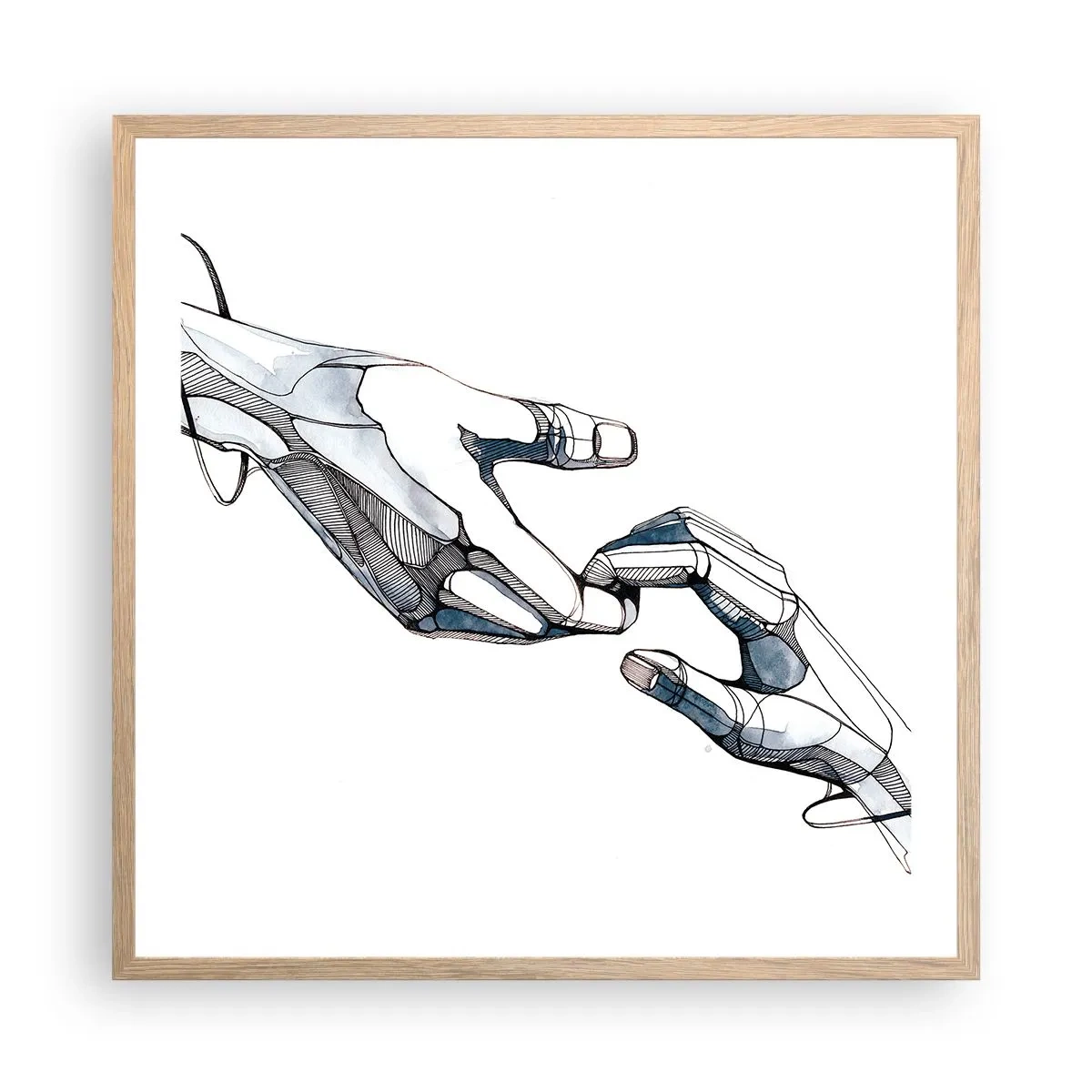 Poster in einem Rahmen aus heller Eiche - Eine gute Geste - 60x60 cm