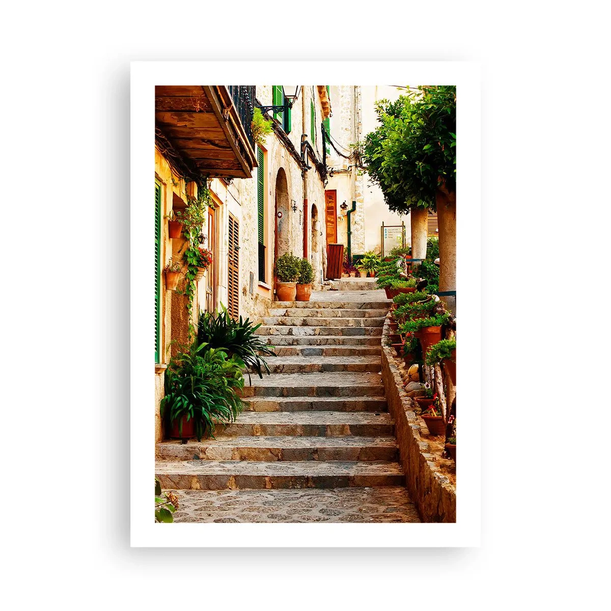 Poster - Der Charme einer mediterranen Straße - 50x70cm - Charme spanischer Feiertage - Moderne Wanddekoration für Wohnzimmer und Schlafzimmer ARTTOR