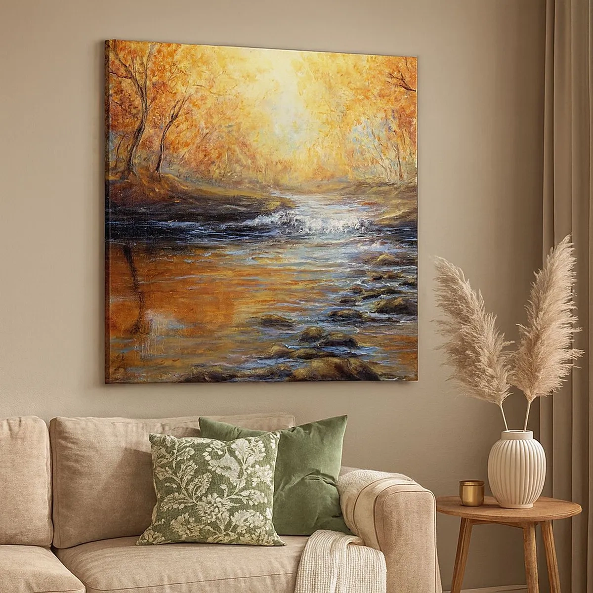 Bild auf Leinwand - Leinwandbild - Der goldene Strom - 30x30 cm