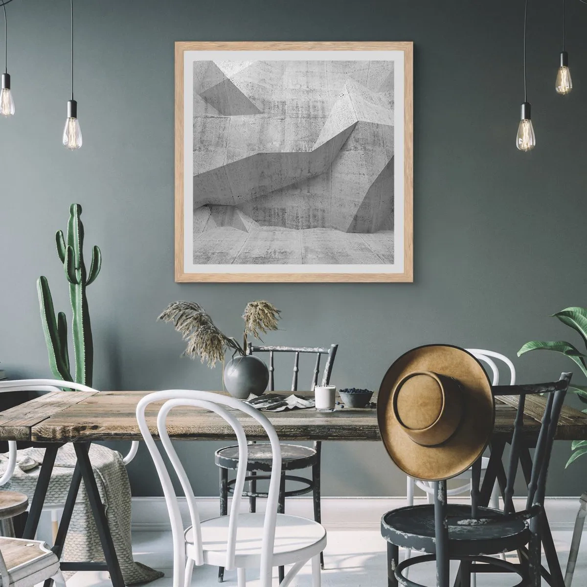 Poster in einem Rahmen aus heller Eiche - Eine echte Herausforderung - 40x40 cm