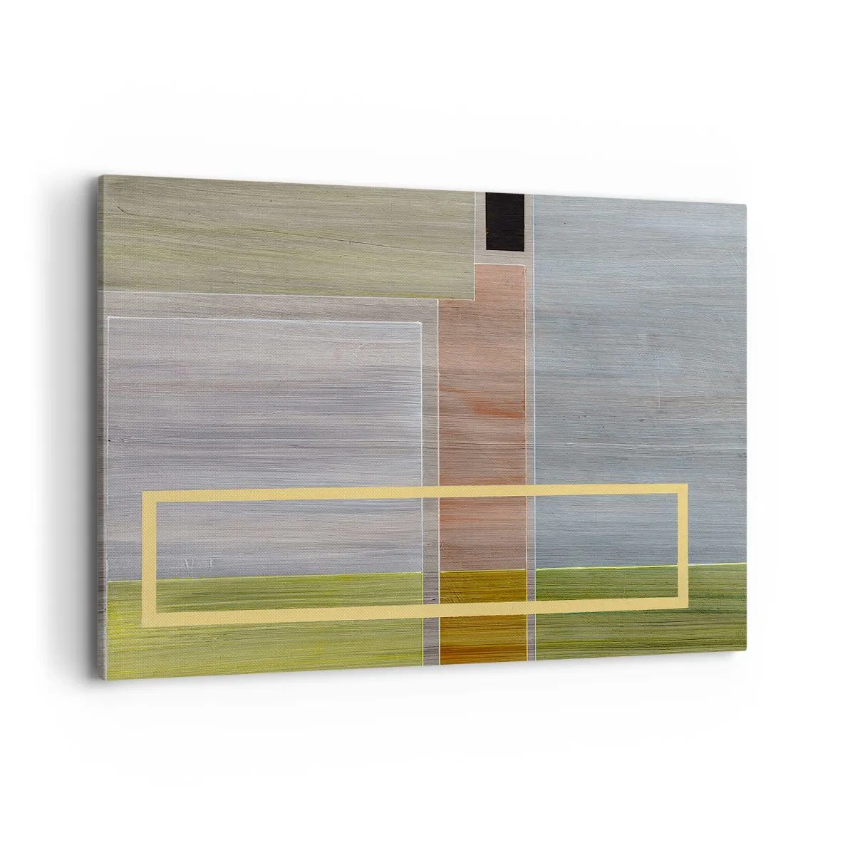 Bild auf Leinwand - Leinwandbild - Geometrische Komposition in Pastellfarben mit Rechtecken - 100x70cm - Einfach und ruhig - Moderne Wanddekoration für Wohnzimmer und Schlafzimmer ARTTOR
