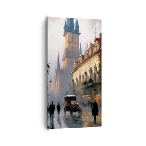 Bild auf Leinwand - Leinwandbild - Charme eines Prager Abends - 65x120 cm
