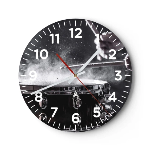 Wanduhr - Glasuhr - Der Puls der Musik - 40x40 cm