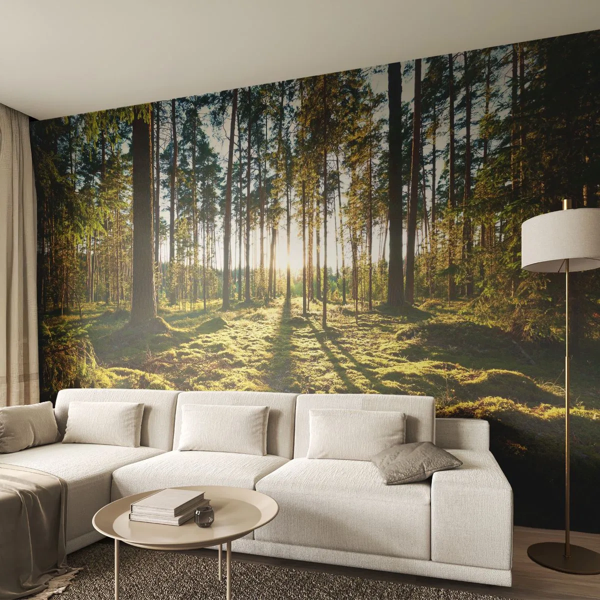 Fototapete Premium Sand - … Hinter den sieben Wäldern - Landschaft, Wald, Natur - 100x70 cm