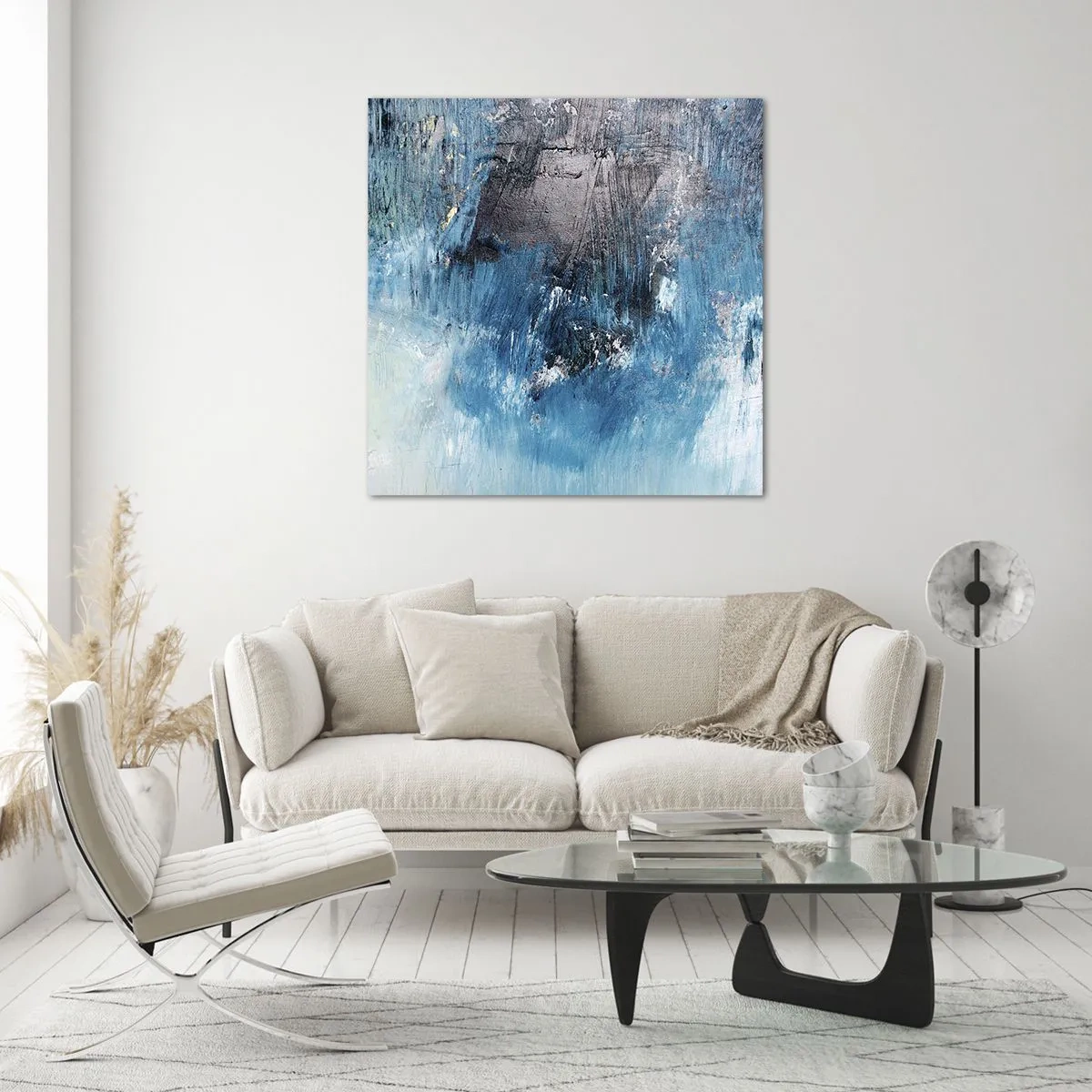 Glasbild - Bild auf glas - Rhapsodie in Blau - 30x30 cm