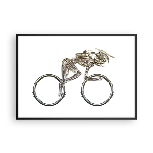 Poster in einem schwarzem Rahmen - Ein mechanisches Fahrrad mit futuristischem Design - 100x70cm - Eine tolle Maschine - Moderne Wanddekoration für Wohnzimmer und Schlafzimmer ARTTOR