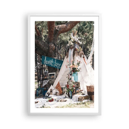 Poster in einem weißen Rahmen - Liebe machen ... - 50x70 cm