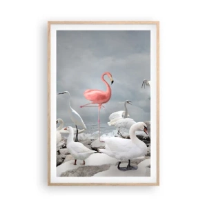 Poster in einem Rahmen aus heller Eiche - Wie kam ich hier hin? - 61x91 cm