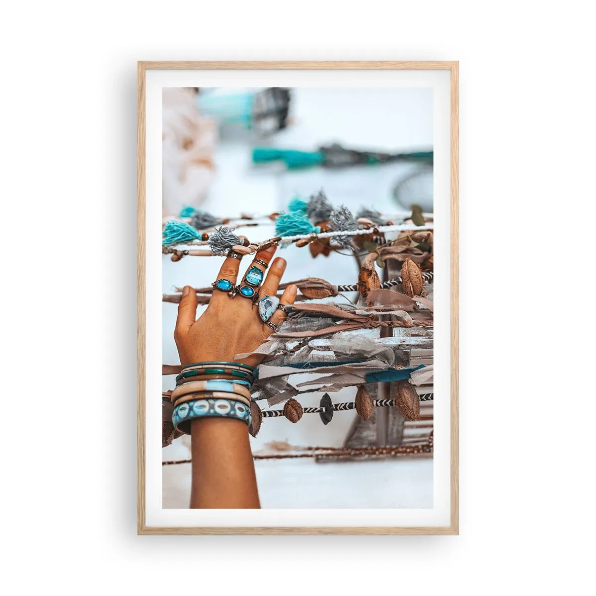 Poster in einem Rahmen aus heller Eiche - Lokale Schätze - 61x91 cm