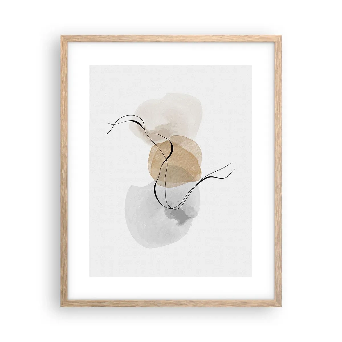 Poster in einem Rahmen aus heller Eiche - Luftperlen - 40x50 cm