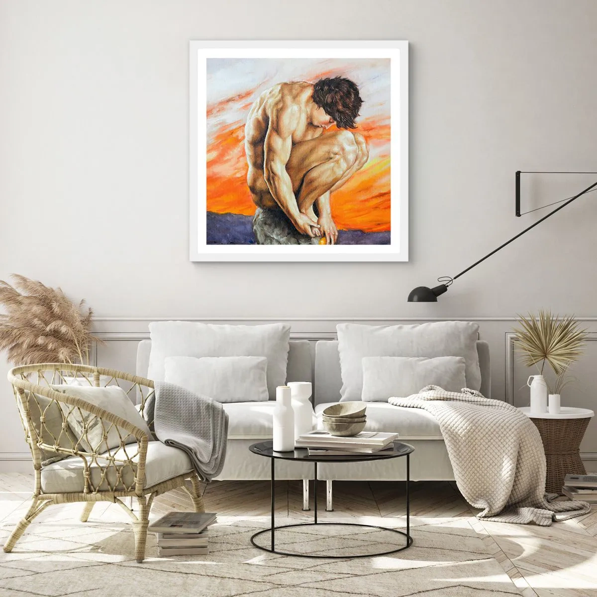 Poster in einem weißen Rahmen - In sich versunken - 50x50 cm