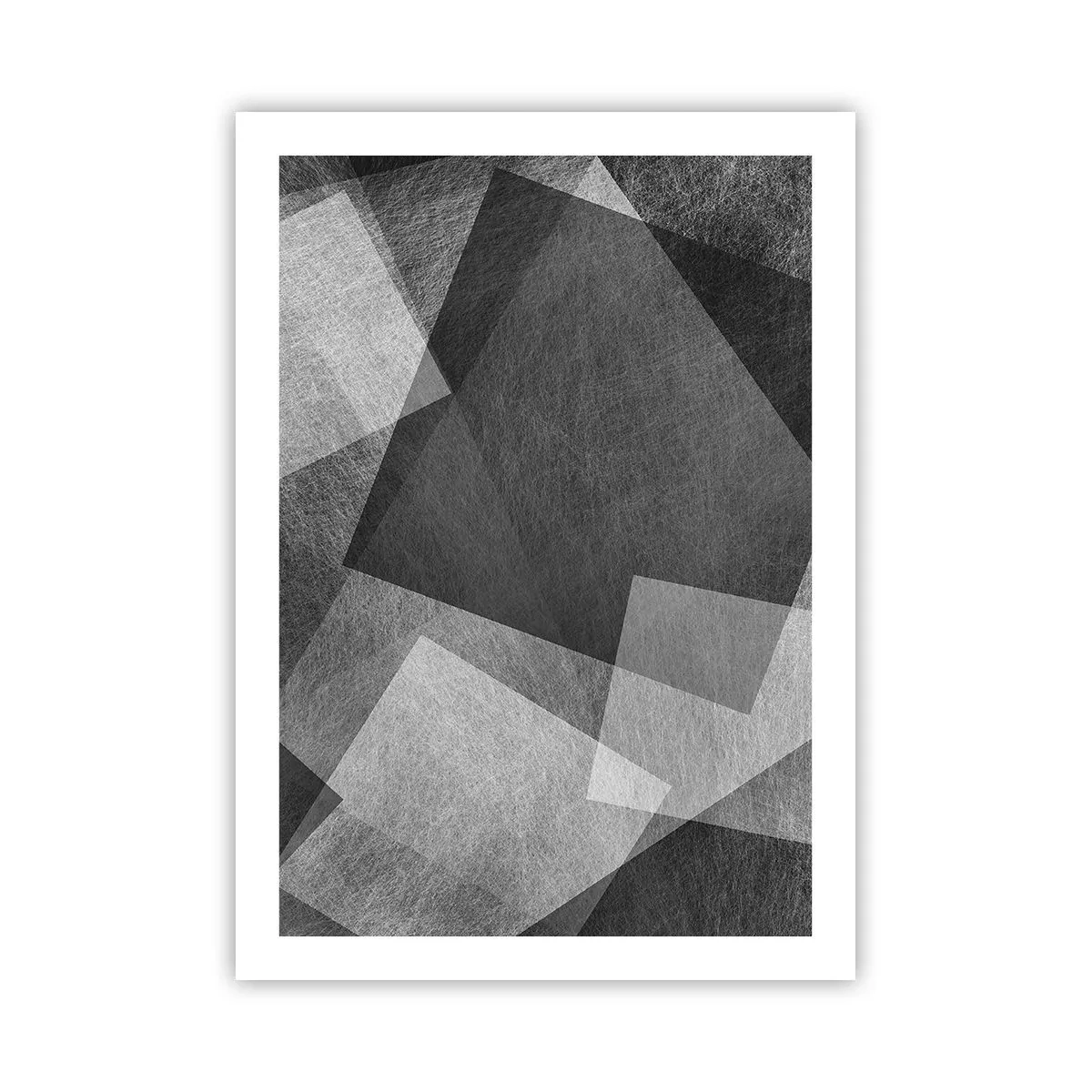 Poster - Schwarz-Weiß-Abstraktion mit geometrischen Formen - 50x70cm - Das ewige Symbol für Beständigkeit und Ordnung - Moderne Wanddekoration für Wohnzimmer und Schlafzimmer ARTTOR