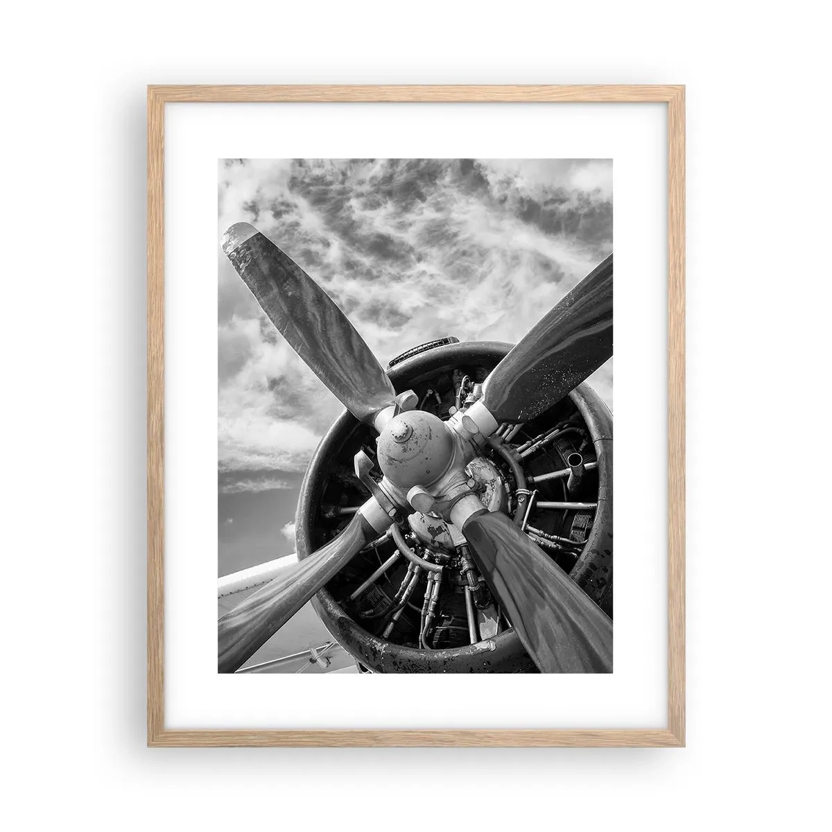 Poster in einem Rahmen aus heller Eiche - Eroberer der Lüfte - 40x50 cm