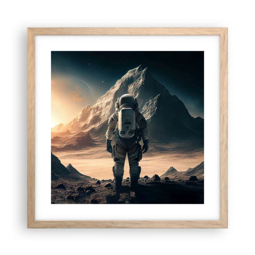 Poster in einem Rahmen aus heller Eiche - Neue Herausforderung - 40x40 cm