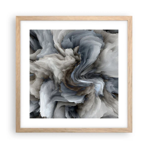 Poster in einem Rahmen aus heller Eiche - Stein und Blume - 40x40 cm