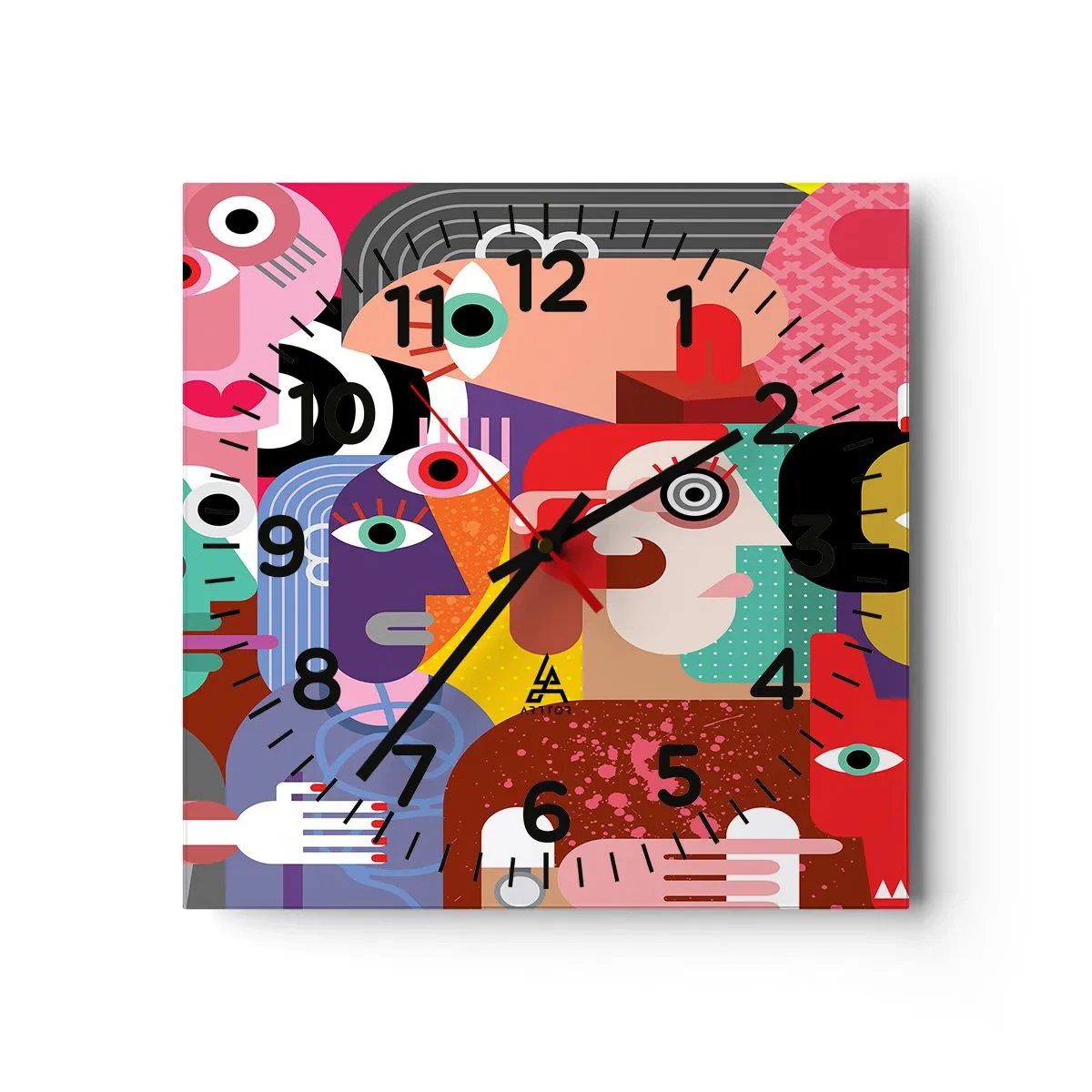 Wanduhr - Glasuhr - Wir sind von Herrn Picasso - 30x30 cm