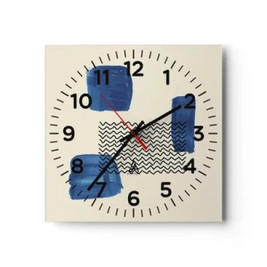 Wanduhr - Glasuhr - Ein abstraktes Quartett - 40x40 cm