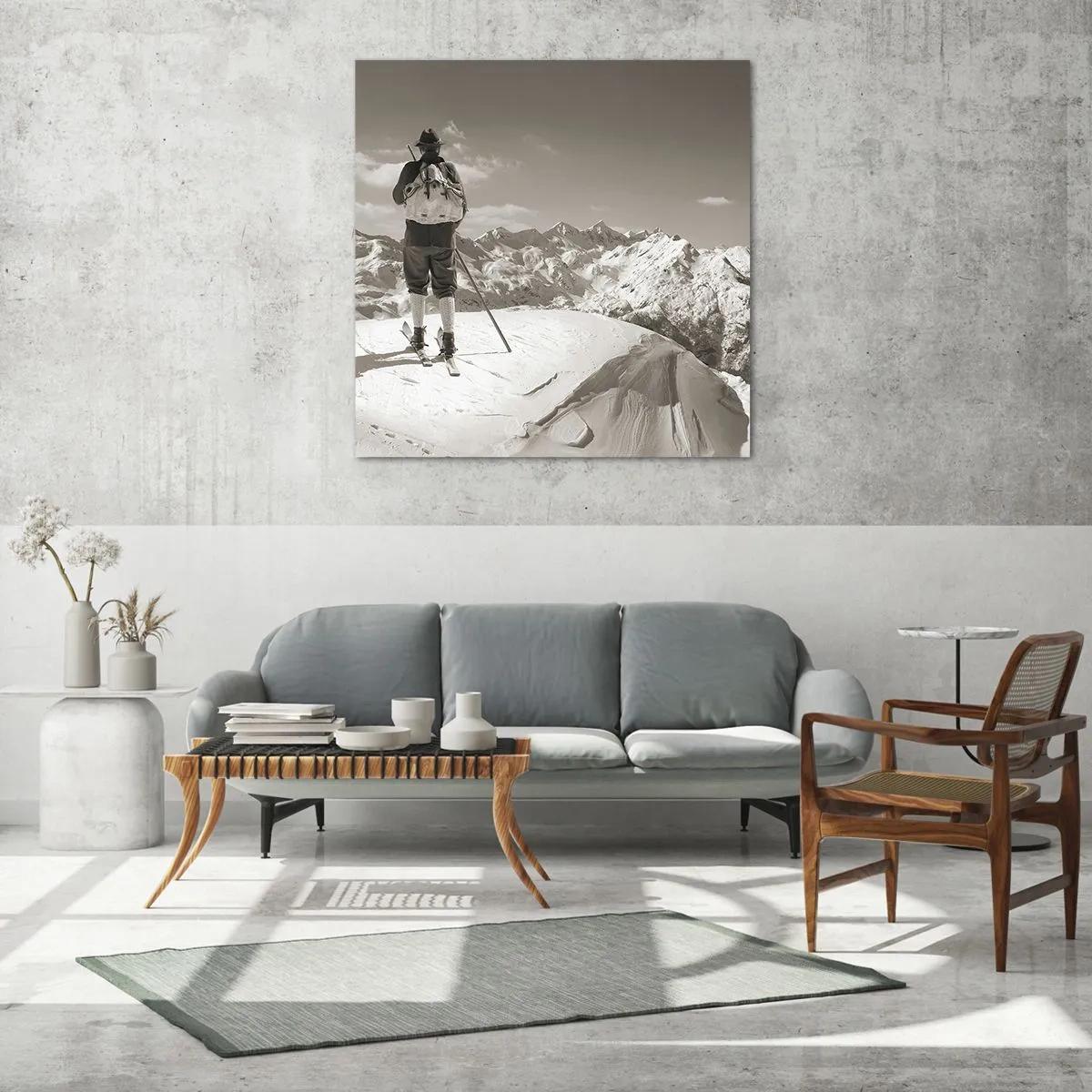 Glasbild - Bild auf glas - Und die Berge bleiben unverändert - 50x50 cm