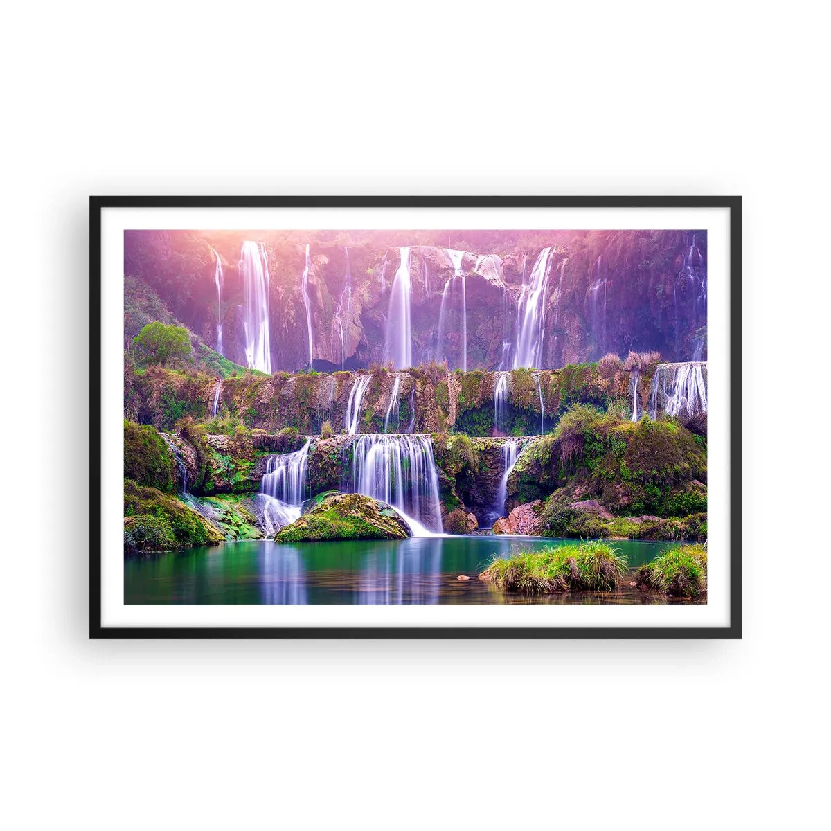 Poster in einem schwarzem Rahmen - Treppe zum Himmel - 91x61 cm