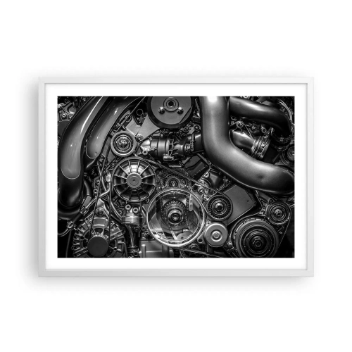 Poster in einem weißen Rahmen - Die Poesie der Mechanik - 70x50 cm