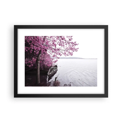 Poster in einem schwarzem Rahmen - In rosa Stille - 40x30 cm