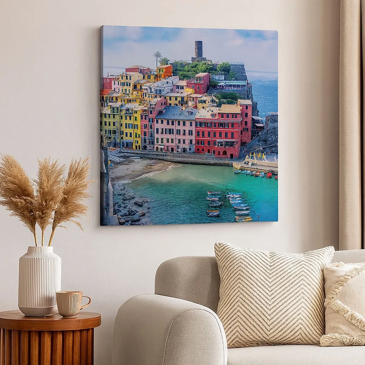 Bild auf Leinwand - Leinwandbild - Mediterrane Zauberstadt - 30x30 cm