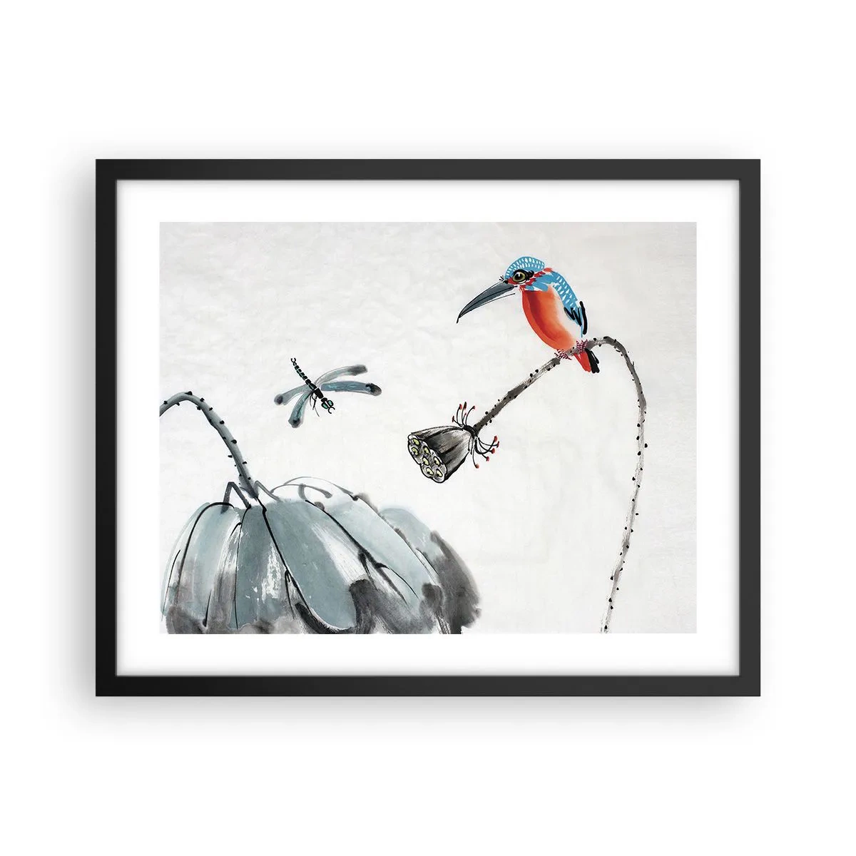 Poster in einem schwarzem Rahmen - Das Leben der Wiese - 50x40 cm